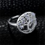 anneau arbre de vie en argent 925 avec diamant