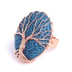 bague arbre de vie cuivre bleu