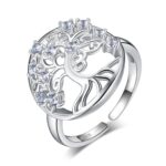 bague arbre de vie diamant en argent sterling 925