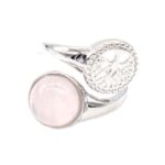 bague arbre de vie pierre quartz rose