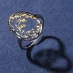 bague argent arbre de vie doré