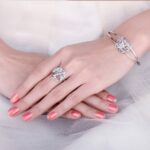 bague en argent sterling arbre de vie avec diamant