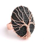 bague en cuivre noir arbre de vie