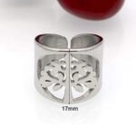 bague large acier arbre de vie