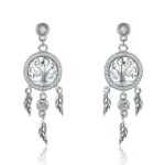 boucles d'oreilles arbre de vie attrape rêve