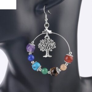 boucles d’oreilles arbre de vie chakra