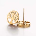 boucles d'oreilles arbre de vie en métal
