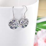 boucles doreilles nacre argent arbre de vie