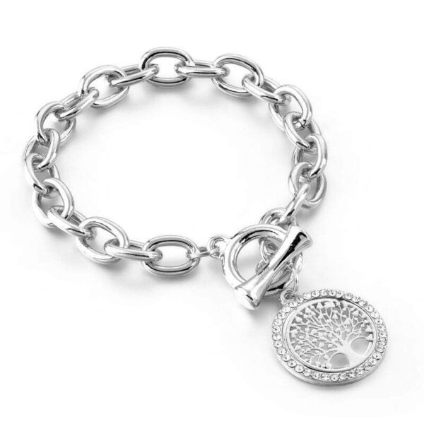 bracelet arbre de vie chaîne argenté