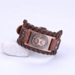 bracelet arbre de vie viking en cuir