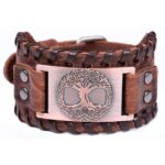 bracelet cuir arbre de vie style viking