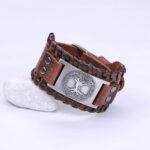 bracelet en cuir viking arbre de vie